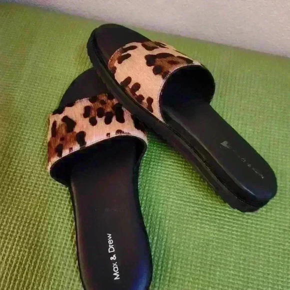 Max & Drew leopard print slides, NWOT size 8 - Picture 1 of 9